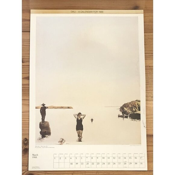 VTG 17"x24" SALVADOR DALI 1988 Wall Calendar w/ 7 Art PRINTS *Incomplete* RARE! - Picture 2 of 11